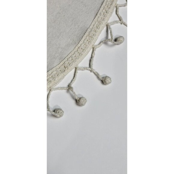 Topshop White Black Tassel Hem Top With Embroidery Design Size 4 - Picture 7 of 10